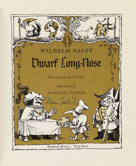 MAURICE SENDAK. Orgel, Doris; translator. Dwarf Long-Nose.